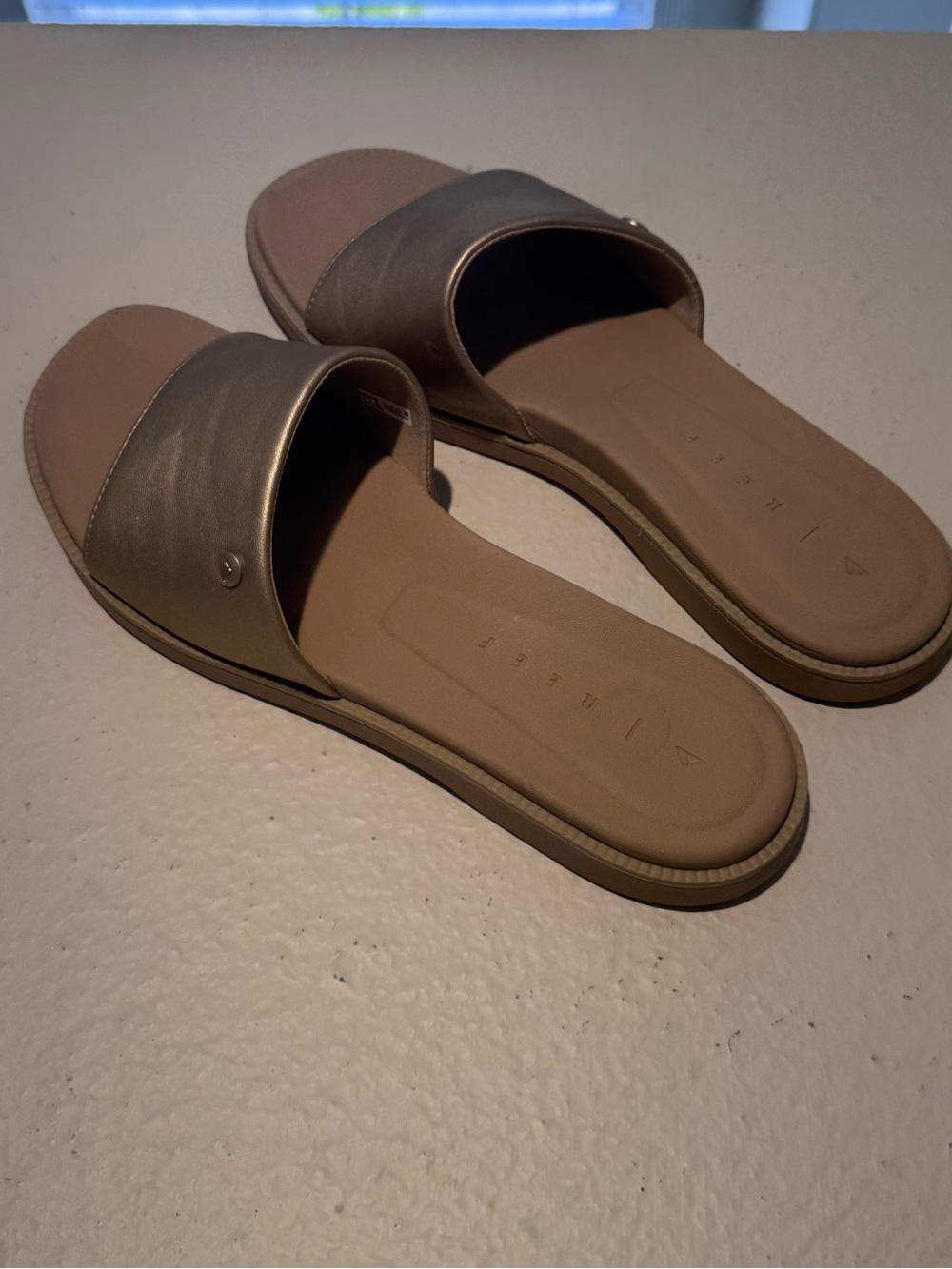 Reef Gold Slide Sandals